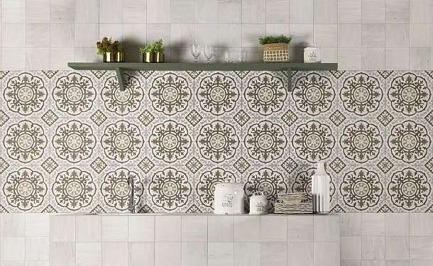 Фото Керамогранит Mainzu Patchwood Bianco 20x20 Испания