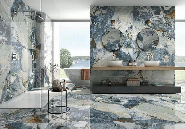 Фото Керамогранит Geotiles Greta Blue Super Polished 60x120 Испания