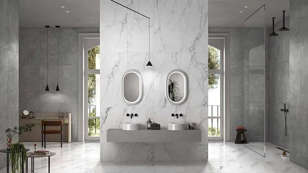 Фото Керамогранит Vitra K958005R0001VTER Statuario Белый Матовый R10A Ректификат 60x120 Турция