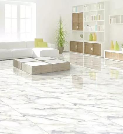 Керамогранит Statuario Carrara Bianco Sugar 60x60 для гостиной, для ванной, для туалета, для прихожей Фото Керамогранит Statuario Carrara Bianco Sugar 60x60 Индия