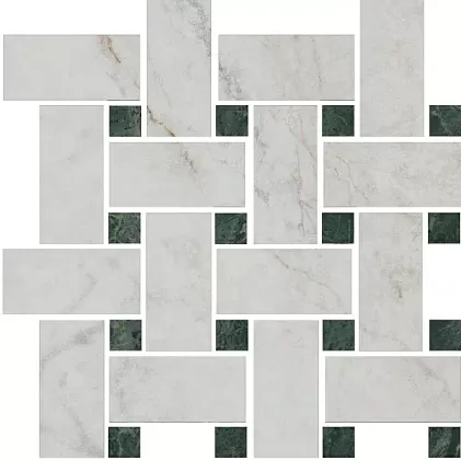 Фото Мозаика T038\SG6540 Серенада мозаичный белый лаппатированный 32x32 Россия