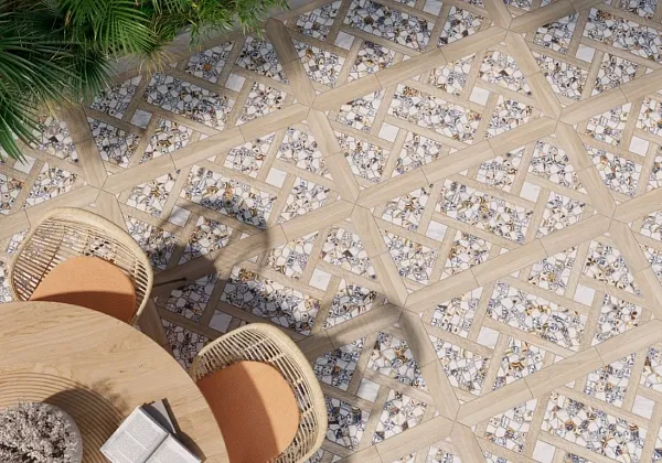 Фото Керамогранит Jano Tiles Trencadis Blanco 60x120 Испания