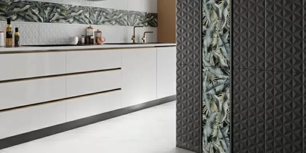 Фото Бордюр PFB007R Карандаш Диагональ белый обрезной 25x2 Россия