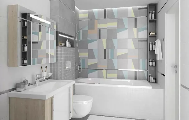 Фото Плитка Cement белый 25х75 Беларусь