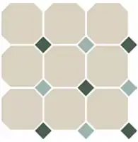 Фото Керамогранит Top Cer 4416 OCT18+13-B White OCTAGON 16/Green 18 + Turquoise 13 Dots