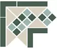 Декоративная вставка Top Cer Corner LISBON with 1 strip (Tr.16 Dots 13+18 Strips 18) 21.5х21.5