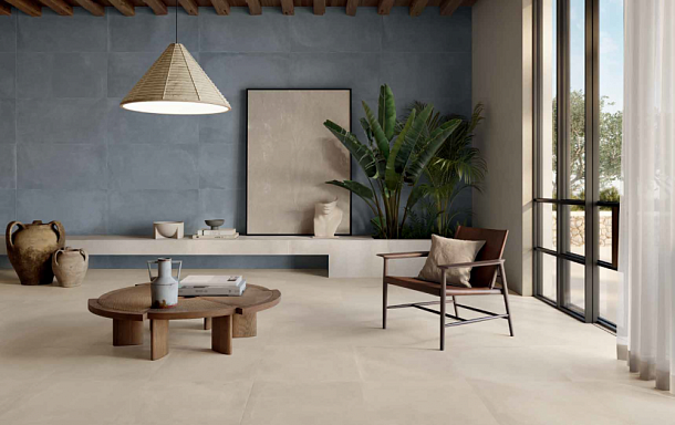 Керамогранит AGNM Prima Concrete Soft 60x120 для гостиной, для кухни, для ванной, для спальни, для прихожей Фото Керамогранит AGNM Prima Concrete Soft 60x120 Италия