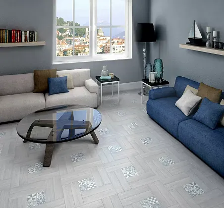 Фото Декор STG\A407\1266H Вставка Амальфи орнамент коричневый 9,8х9,8 Россия