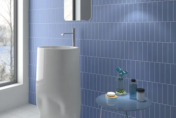 Фото Плитка Equipe 28488 Costa Nova Onda Aloe Glossy 5x20 Испания