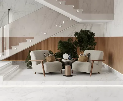 Фото Керамогранит Laparet Calacatta Bianco Pro Белый Матовый R10Gr 60Х60 Индия