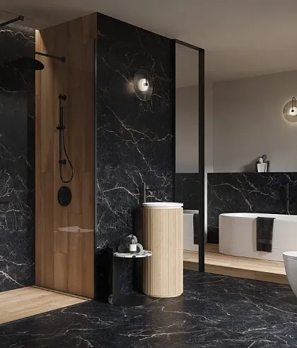 Фото Керамогранит Tubadzin Solei Black MAT STR 119.8x59.8 Польша