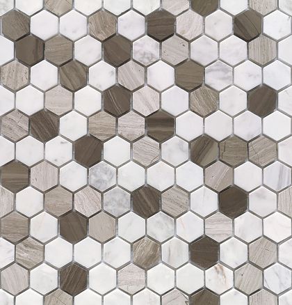 Фото Pietra Mix 3 MAT hex 18x30x6 Китай