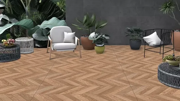 Фото Керамогранит Egger Wood Moka Carving 60x120 Индия