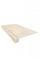 Фото Ступень комплект Marmulla Light Beige MA02 неполированная (прямоугольный бортик + подступенок) 33x120
