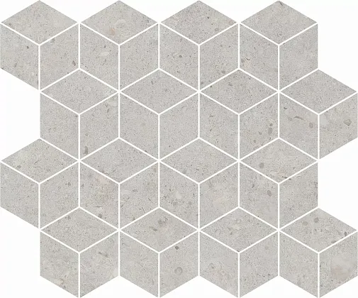 Фото Декор T017\14053 Риккарди мозаичный серый светлый матовый 45x37,5 Россия
