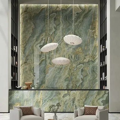 Керамогранит Onice Iride Cobalto Lapp Rett 60X120 (173065) для гостиной, для кухни, для ванной, для спальни, на теплый пол Фото Керамогранит Onice Iride Cobalto Lapp Rett 60X120 (173065) Италия