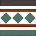 Бордюр Kerlife (Navarti) Victorian Dreams Cenefa Bristol Green 22,5x22,5