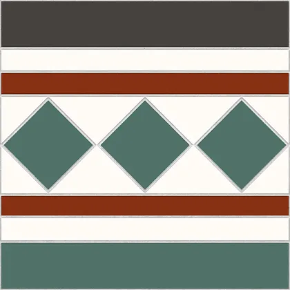 Фото Бордюр Kerlife (Navarti) Victorian Dreams Cenefa Bristol Green 22,5x22,5 Испания