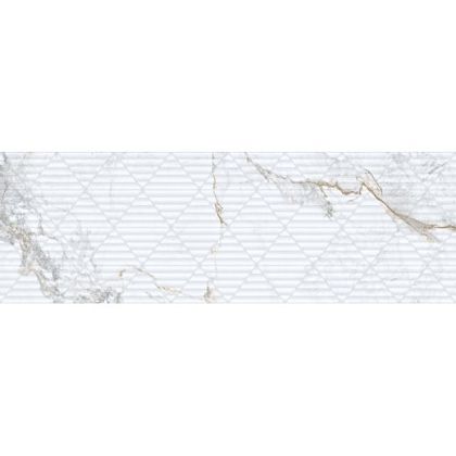 Фото Керамическая плитка 9547 Iguazu White Relieve 30х90 Испания