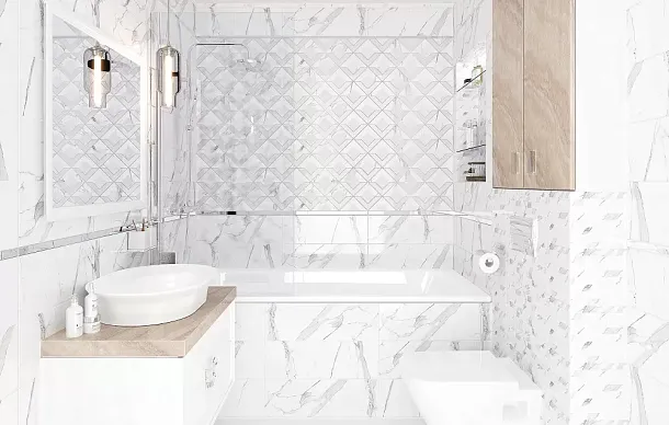 Фото Мозаика MM60152 Декор мозаичный Viva белый 20х60 Россия