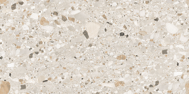 Фото Керамогранит Terazzo Crema Carving 60x120 Индия