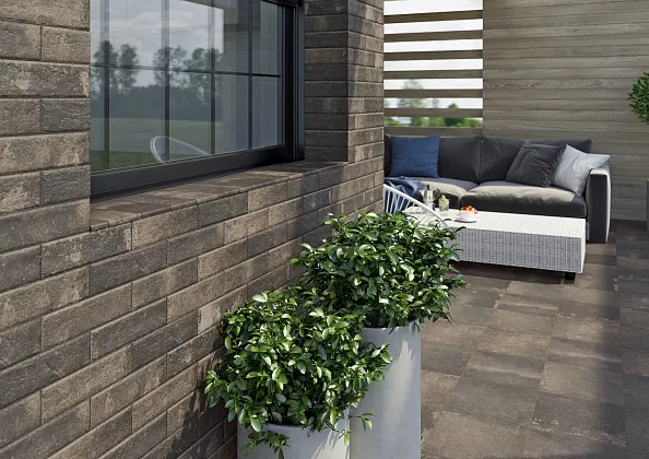 Фото Клинкерная плитка Paradyz Scandiano Brown Elewacja 24x6,5 Польша