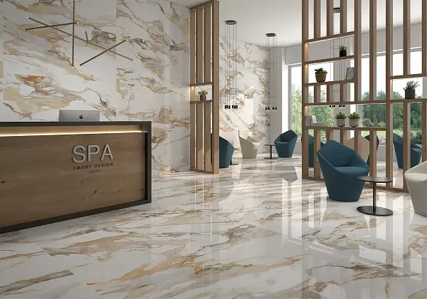 Фото Керамогранит Geotiles Crash Blanco Polished 90x180 Испания