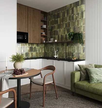 Фото Плитка Smile Tile Jazz Azure 7.5x22.5 Индия