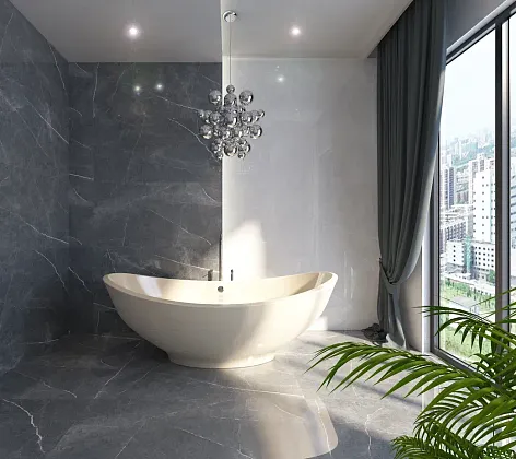 Фото Керамогранит Usak Seramik Swindon Grey Polished 60x120 Турция