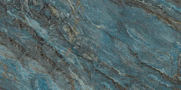 Фото Керамогранит Laparet Beam Turquoise бирюзовый лаппатированный шайн 60х120 Индия