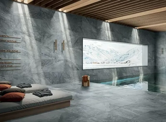 Фото Керамогранит Flaviker 0007822 Blue Savoy Graphite Nat Rett 60x120 Италия