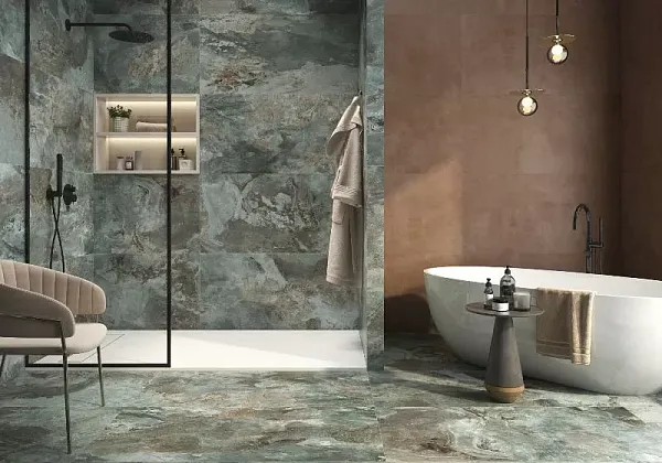 Керамогранит Slate Way Ocean Rect. Leviglass 60X120 (071.869.0171.11381) для гостиной, для кухни, для прихожей, для спальни, для туалета, для ванной, на теплый пол Фото Керамогранит Slate Way Ocean Rect. Leviglass 60X120 (071.869.0171.11381) Испания