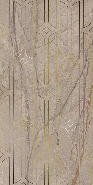 Фото Декор Ифран бежевый светлый глянцевый обрезной 60x119,5x0,9 (KMD3STA071BR) Россия