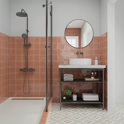 Плитка 126994 Fayenza Square Coral 12,5x12,5 для гостиной, для кухни, для ванной, для туалета, для прихожей Фото Плитка 126994 Fayenza Square Coral 12,5x12,5 Испания