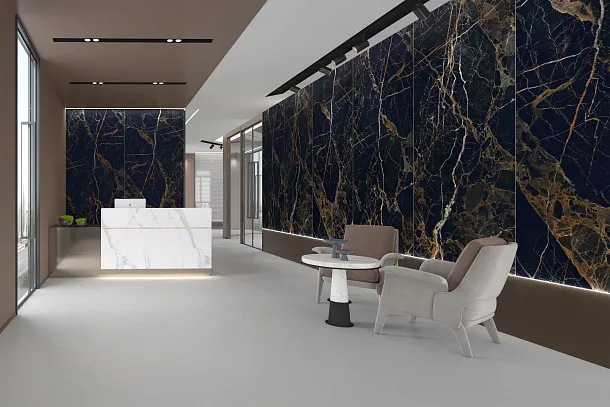 Фото Керамогранит Ennface ENONX3104SP120280 Royal Onyx Grey SP Matt 1200x2800x6 Индия