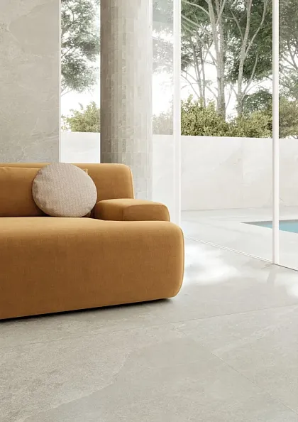 Фото Керамогранит Impronta IAR01BALI Ardesia Bianco Linea Real Up 60x120 Италия