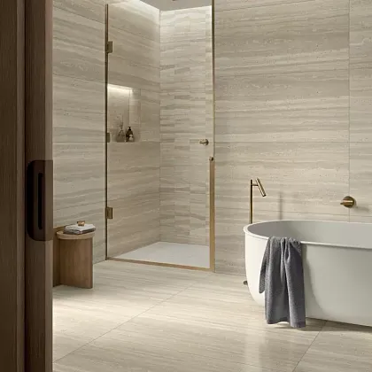 Фото Керамогранит Ariana Ceramica 0010000 Dorica Crema Nat Ret 120x280 Италия