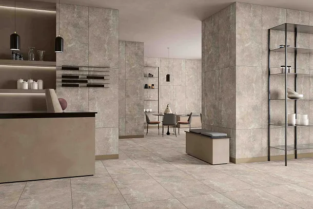 Фото Керамогранит Ennface ENSTN3212CR80160 Travertine Beige Carving 800x1600x9 Индия