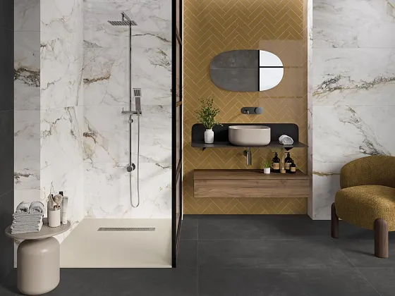 Фото Керамогранит Pamesa 050.869.189.0145 Cr.Pisa Gold Rain Luxglass Rect 60x120 Испания