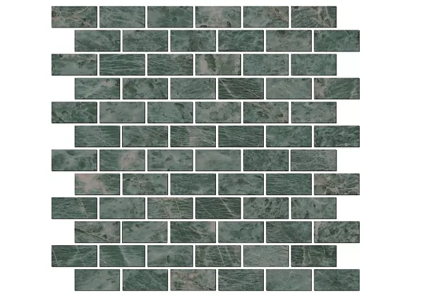 Фото Декор Эвора мозаичный зеленый глянцевый 32x30x0,9 (MM13123T) Россия