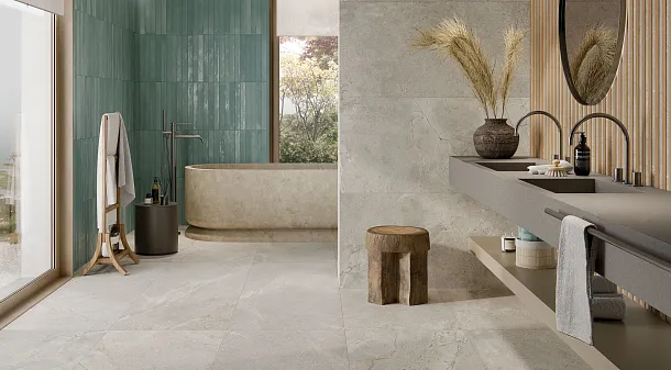 Фото Керамогранит Rondine Group J93649 Crust White Rett 60x120 Италия