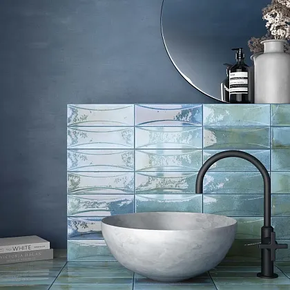 Фото Плитка Equipe 30065 Arco Sky Blue 6,5X20 Испания