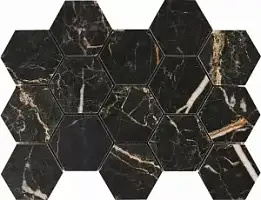 Фото Мозаика Malla Hex Cr. Lux Iliria Nero 32,5X22,5 (086.297.0215.05150)
