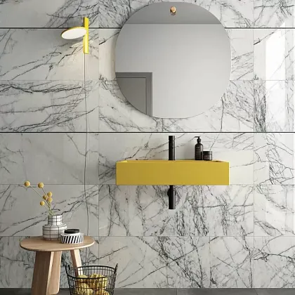 Керамогранит Sensi Signoria Opus Calacatta Lux 120Х120 (PF60009190) для гостиной, для кухни, для ванной, для спальни, на теплый пол Фото Керамогранит Sensi Signoria Opus Calacatta Lux 120Х120 (PF60009190) Италия