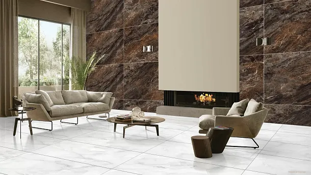 Фото Керамогранит Romano Versailles Brown High Glossy 60x120 Индия