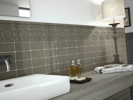 Фото Плитка ANG.EXT.MOLDURA VINTAGE GREY 3x5 Испания