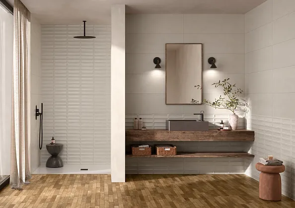 Фото Керамическая плитка Ragno Marazzi RDCK Hand 3d Made Pomice Rett 33x100 Италия