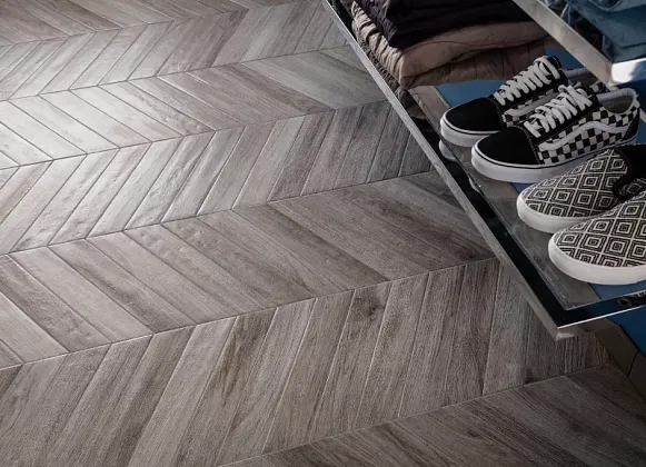 Фото Керамогранит СП872 J86583 Vintage CENDRE CHEVRON 7,5x40,7 Италия