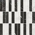 Декор Тубкаль мозаичный микс чёрный белый глянцевый обрезной 30x30x0,9 (KMD2MSA003BR)