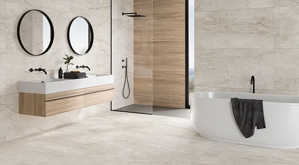 Фото Керамогранит Keratile Rain Forest White MT Rect 6mm 120x280 Испания